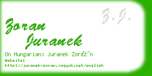 zoran juranek business card